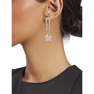 EYE CANDY LA Luxe Safety Pin Star Earrings
